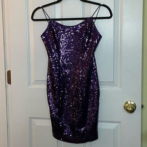 Purple Sequins Homecoming Dress
